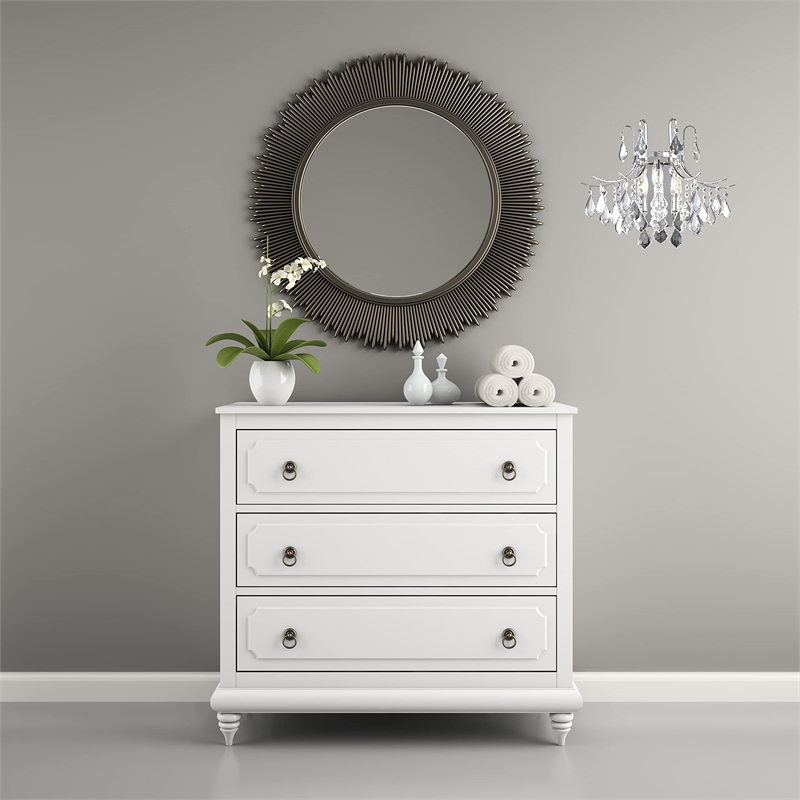 Living District Amelia 3-Light Transitional Metal Wall Sconce in Chrome