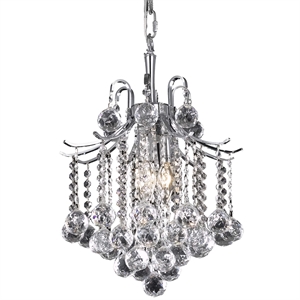 Living District Amelia 3-Light Transitional Metal Pendant in Chrome