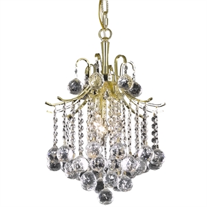 Living District Amelia 3-Light Transitional Metal Pendant in Gold