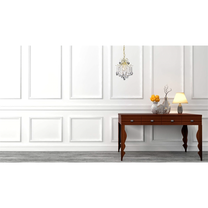Living District Amelia 3-Light Transitional Metal Pendant in Gold