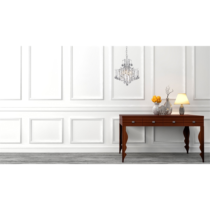 Living District Amelia 6-Light Transitional Metal Pendant in Chrome