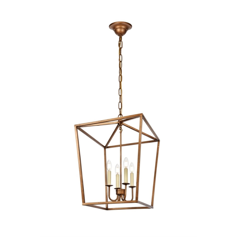 Living District Amelia 6-Light Transitional Metal Pendant in Gold