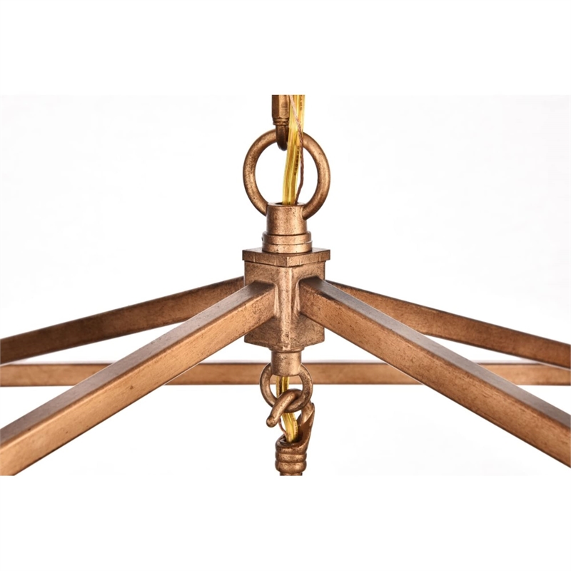 Living District Amelia 6-Light Transitional Metal Pendant in Gold