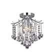 Living District Amelia 3-Light Transitional Metal Flush Mount in Chrome Finish