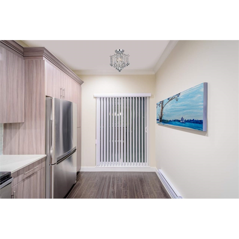 Living District Amelia 3-Light Transitional Metal Flush Mount in Chrome Finish