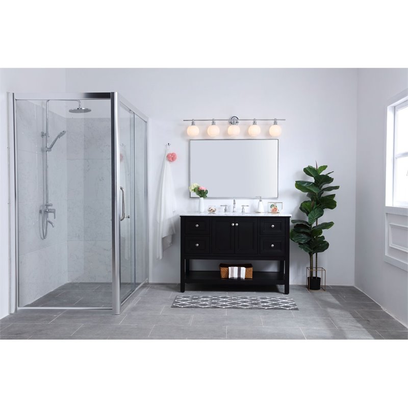 Living District Collier 5-Light Metal Wall Sconce in Chrome/Frosted White