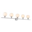 Living District Collier 5-Light Metal Wall Sconce in Chrome/Frosted White