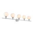 Living District Collier 5-Light Metal Wall Sconce in Chrome/Frosted White