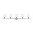 Living District Collier 5-Light Metal Wall Sconce in Chrome/Frosted White