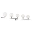 Living District Collier 5-Light Metal Wall Sconce in Chrome/Frosted White