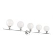 Living District Collier 5-Light Metal Wall Sconce in Chrome/Frosted White