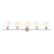 Living District Collier 5-Light Metal Wall Sconce in Chrome/Frosted White