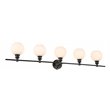 Living District Collier 5-Light Metal Wall Sconce in Black and Frosted White
