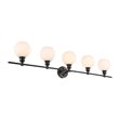 Living District Collier 5-Light Metal Wall Sconce in Black and Frosted White
