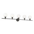 Living District Collier 5-Light Metal Wall Sconce in Black and Frosted White