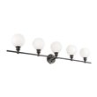 Living District Collier 5-Light Metal Wall Sconce in Black and Frosted White