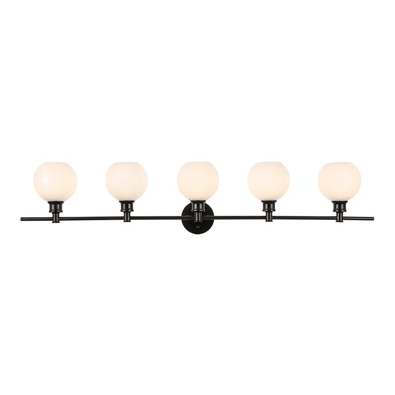 Living District Collier 5-Light Metal Wall Sconce in Black and Frosted White