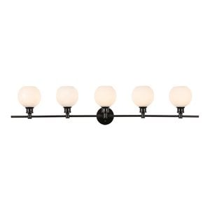 Living District Collier 5-Light Metal Wall Sconce in Black and Frosted White