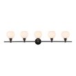 Living District Collier 5-Light Metal Wall Sconce in Black and Frosted White
