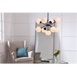 Living District Jupiter 9-Light Mid-Century Metal Pendant in Black and White