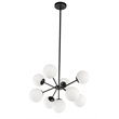 Living District Jupiter 9-Light Mid-Century Metal Pendant in Black and White