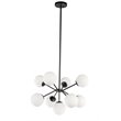 Living District Jupiter 9-Light Mid-Century Metal Pendant in Black and White