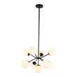 Living District Jupiter 9-Light Mid-Century Metal Pendant in Black and White