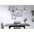 Living District Frey 3-Light Mid-Century Metal Pendant in Black and Clear