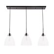 Living District Frey 3-Light Mid-Century Metal Pendant in Black and Clear