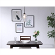 Living District Kason 1-Light Mid-Century Metal Pendant in Black and Clear Glass