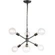 Living District Nolan 6-Light Mid-Century Metal Pendant in Black