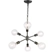Living District Nolan 6-Light Mid-Century Metal Pendant in Black