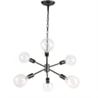 Living District Nolan 6-Light Mid-Century Metal Pendant in Black