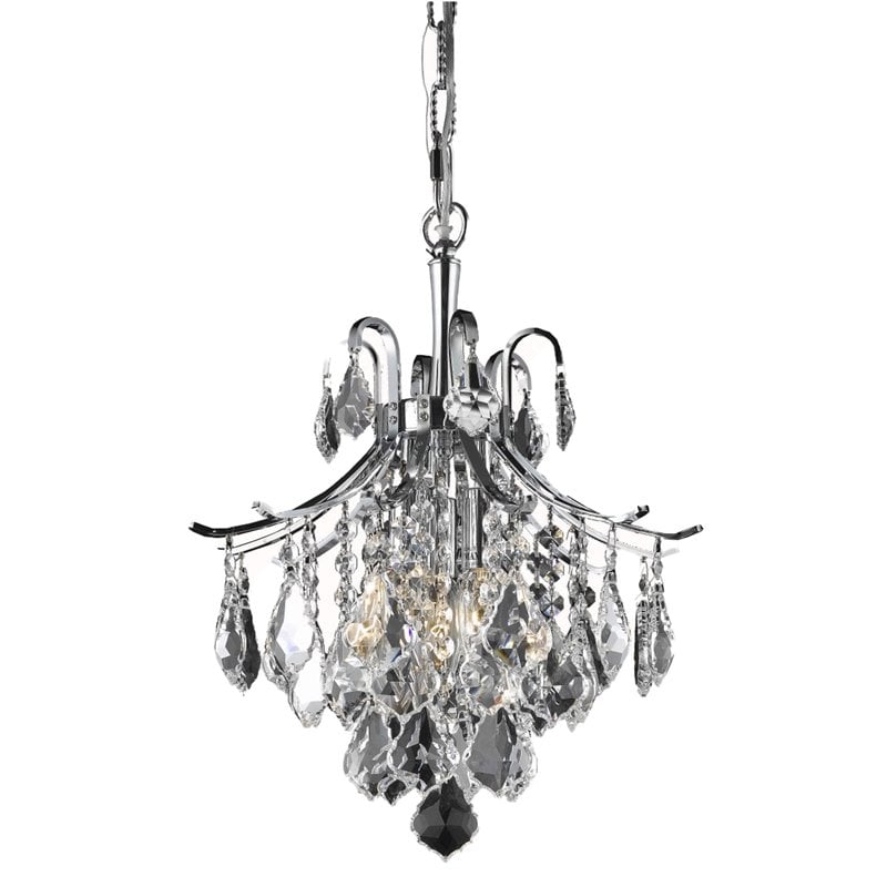 Living District Amelia 3-Light Transitional Metal Pendant in Chrome