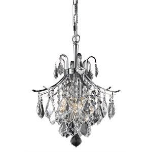 Living District Amelia 3-Light Transitional Metal Pendant in Chrome