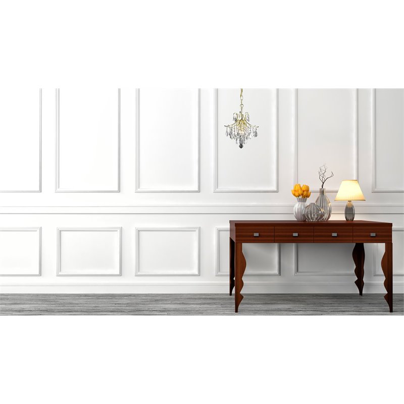 Living District Amelia 3-Light Transitional Metal Pendant in Gold