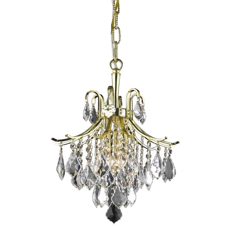 Living District Amelia 3-Light Transitional Metal Pendant in Gold