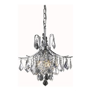 Living District Amelia 6-Light Transitional Metal Pendant in Chrome Finish