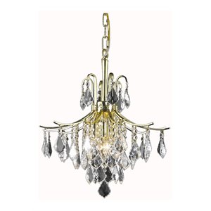 Living District Amelia 6-Light Transitional Metal Pendant in Gold Finish