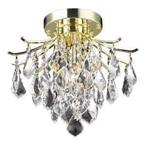 Living District Amelia 3-Light Transitional Metal Flush Mount in Gold