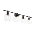 Living District Collier 4-Light Metal Wall Sconce in Brass and Clear Glass
