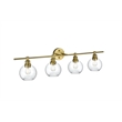 Living District Collier 4-Light Metal Wall Sconce in Brass and Clear Glass