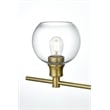 Living District Collier 4-Light Metal Wall Sconce in Brass and Clear Glass