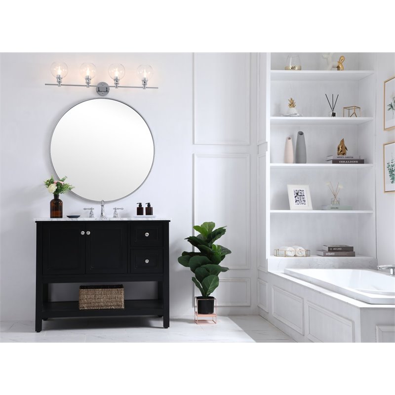Living District Collier 4-Light Metal Wall Sconce in Chrome and Clear Glass