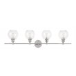 Living District Collier 4-Light Metal Wall Sconce in Chrome and Clear Glass
