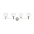 Living District Collier 4-Light Metal Wall Sconce in Chrome and Clear Glass