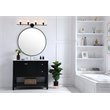 Living District Collier 4-Light Metal Wall Sconce in Black and Clear Glass