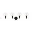 Living District Collier 4-Light Metal Wall Sconce in Black and Clear Glass