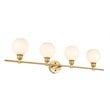Living District Collier 4-Light Metal Wall Sconce in Brass and Frosted White