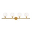 Living District Collier 4-Light Metal Wall Sconce in Brass and Frosted White